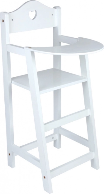 Small foot wooden doll highchair white