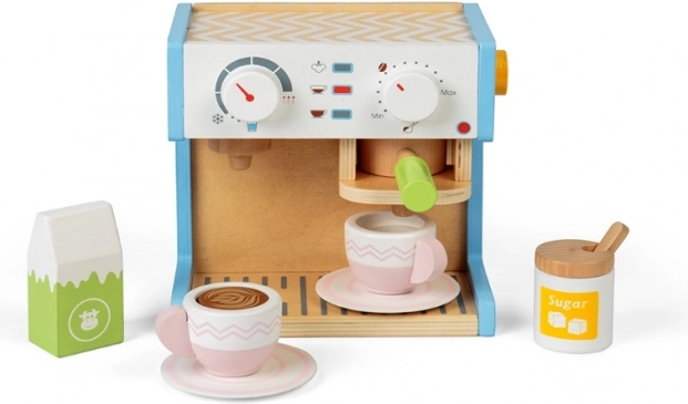 BIGJIGS TOYS Wooden Coffee Maker for Kids