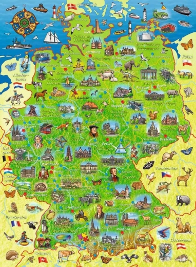 Puzzle Colorful Map of Germany XXL