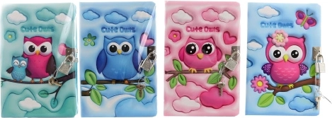 Owl Notebook with Secure Lock