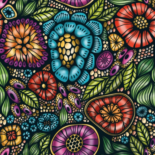 Curiosi kvadratne sestavljanke Q Life barvite rože 72 koščkov