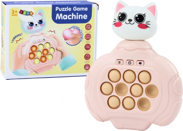 Game Pop-It Kitten Pink Console Skill Pad Sensory Vibrations