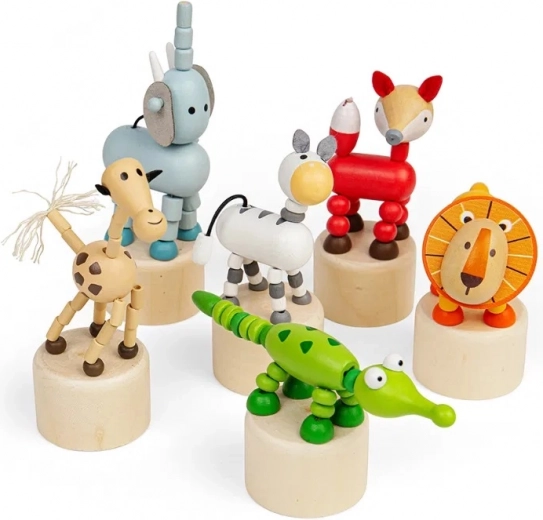 Bigjigs Toys Wooden Push Animals Safari