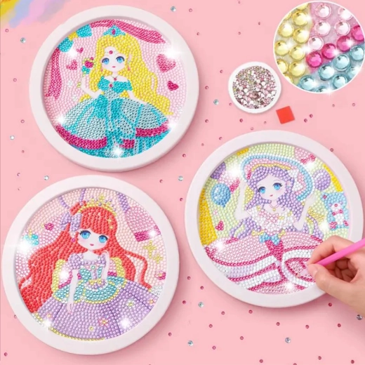 Diamant-Malerei 20 × 20 cm mit rundem Rahmen