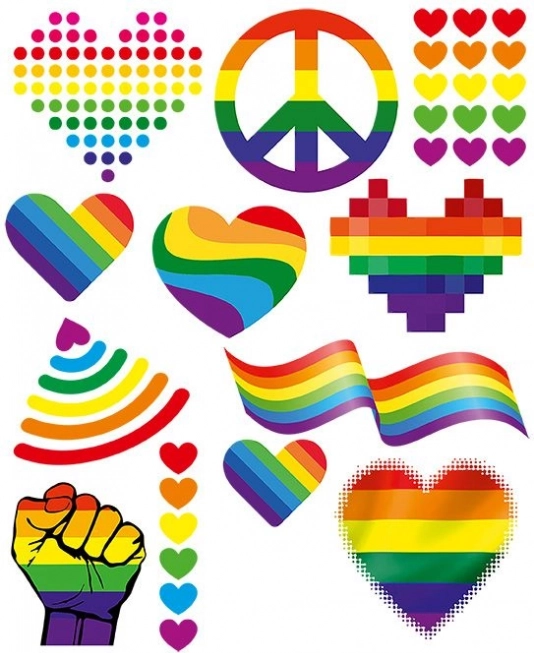 Large Sheet with Rainbow Iron-ons