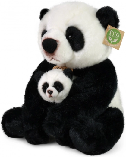 Plush panda with cub 27 cm eco-friendly