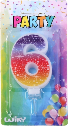 Party Candle Number 6 Stars