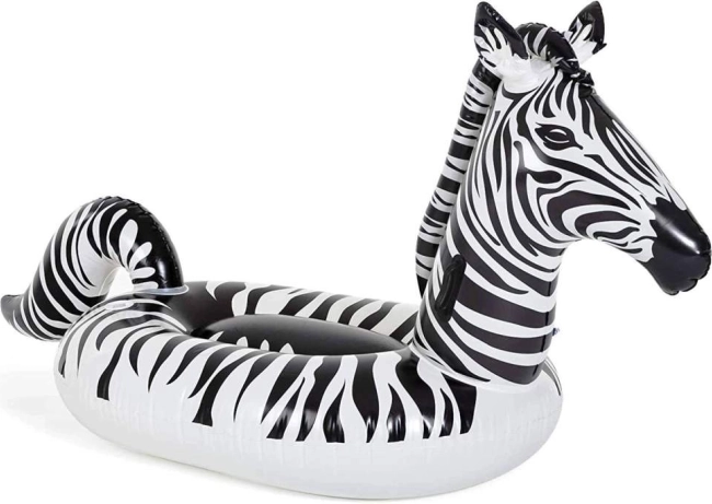 Inflatable zebra mattress with LED lighting