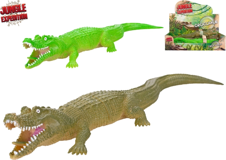 Jungle Expedition crocodile 28 cm – realistic plastic figure for children