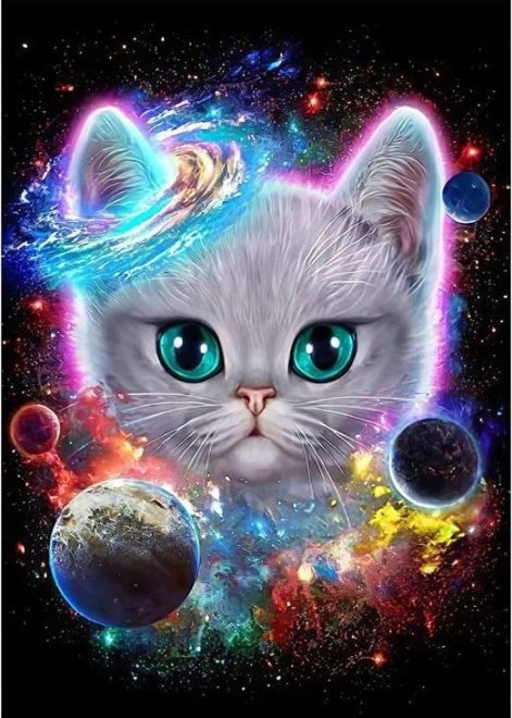 Diamond Painting Space Kitten 30 × 40 cm