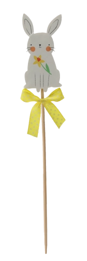Pique de Pâques lapin 4 × 7,5 cm – lot de 12 pcs, assortiment de 2 motifs