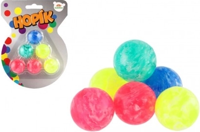 Pallina rimbalzante/hopík 3 cm 6 pezzi marmorizzati su cartoncino