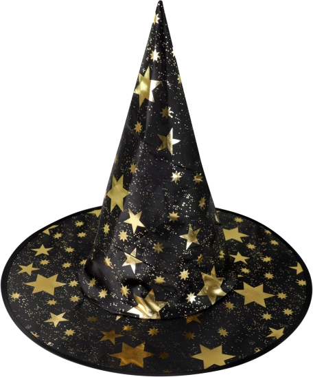 Kids’ witch hat with golden stars