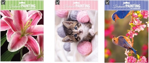 gyémántszemes festés kartonon – madarak 29 × 21 cm