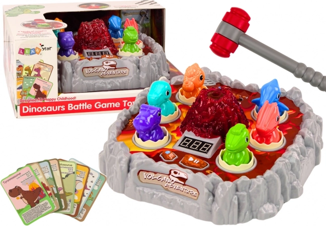 Jeu d’adresse Dinosaures avec volcan fumant, lumières et sons