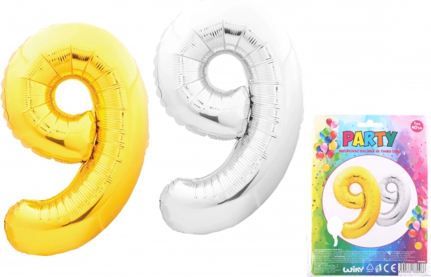 Ballon nummer 9 40 cm nylon