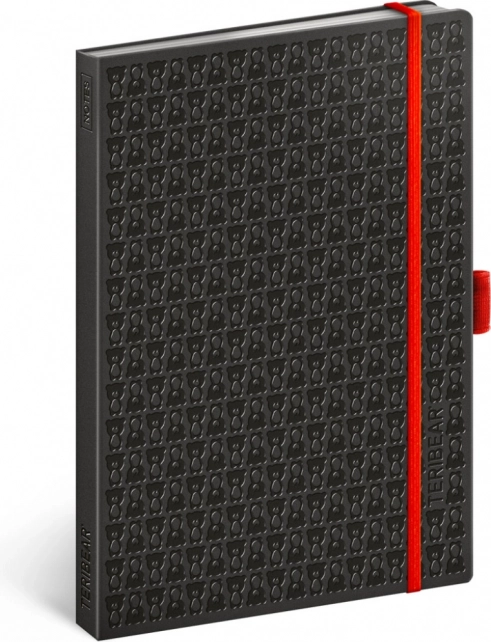 NOTIQUE črtast zvezek TERIBEAR A5, črn, 15 × 21 cm