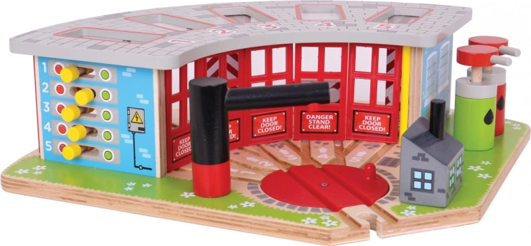 Bigjigs Rail Wooden Depot for 5 Trains