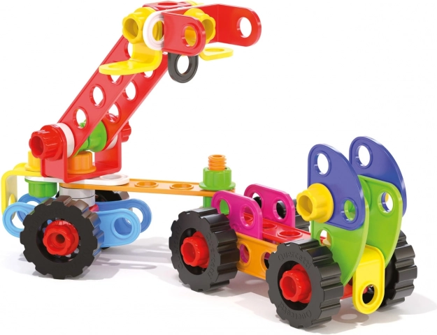 quercetti set di costruzioni tecno jumbo toolbox – valigetta portatile con 84 pezzi