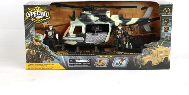 Vojenská helikoptéra s úložným priestorom