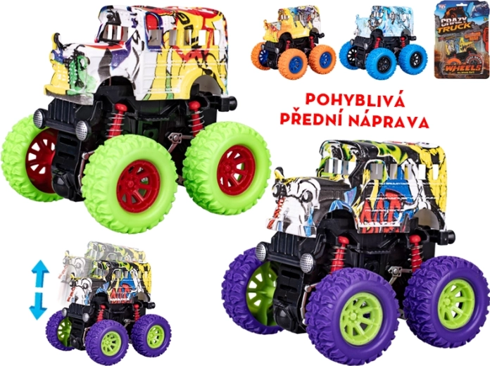 Crazy Truck friction-powered bus 9 cm