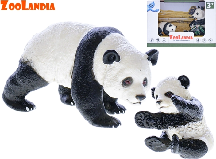 Zoolandia panda with cub – realistic plastic figurine
