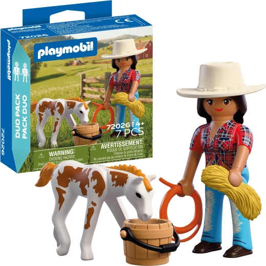 Playmobil Duo Pack cowgirl with foal and accessories