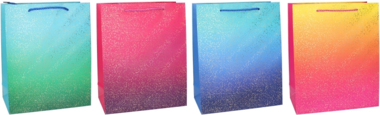 Cadeautas S 18 × 23 × 8 cm, het hele jaar door, verloop met metallic stippen