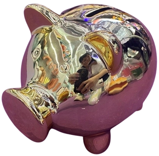 Aranyozott kerámia malacpersely