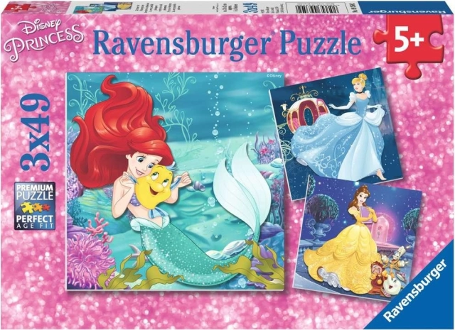 Ravensburger Puzzle Disney Princesses – Evening with the Princesses, 3×49 pieces