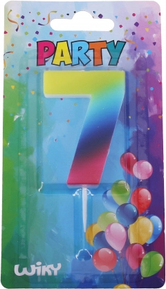 Party candle number 7 rainbow