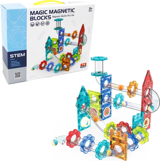 Magnetisk kuglebane med 74 dele