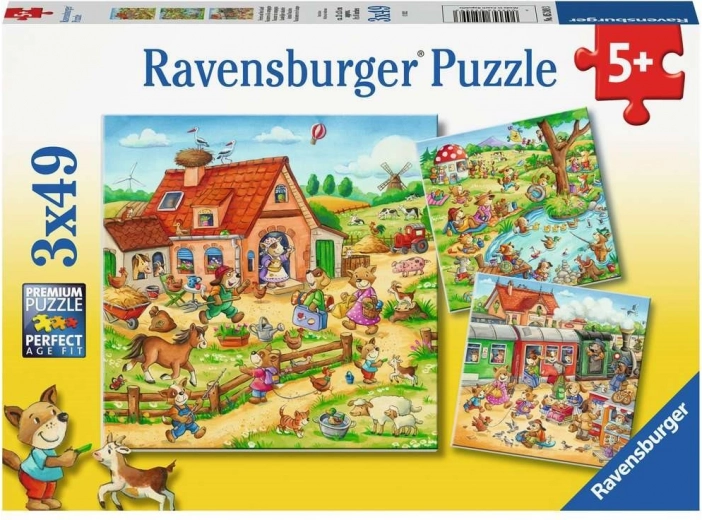 Ravensburger sestavljanka počitnice na podeželju 3×49 koščkov