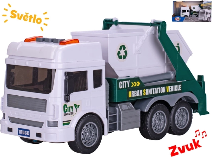 Popelářské auto se setrvačníkem a kontejnerem 28 cm
