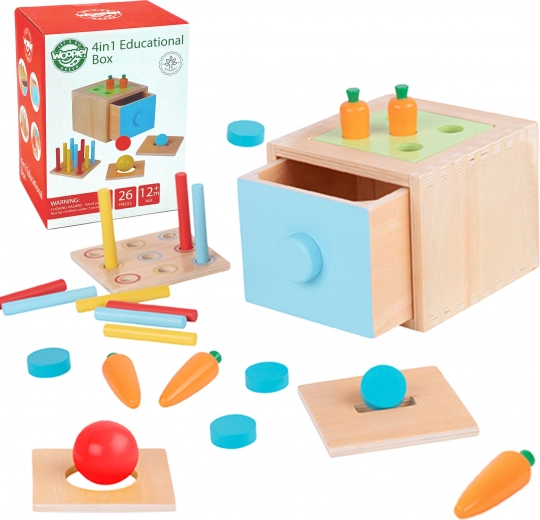 Woopie Green jouet éducatif en bois à tiroirs Montessori