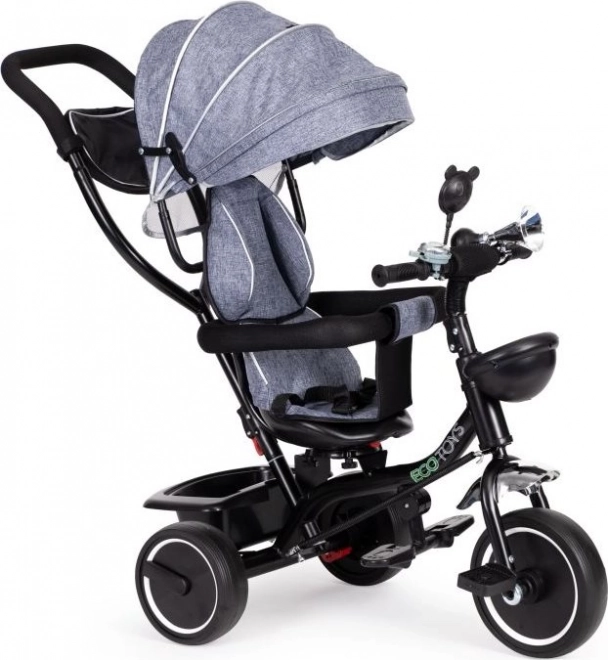 Dětská tříkolka s otočným sedadlem a stříškou ECOTOYS šedá