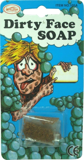Dirtying soap with a surprise for fun hygiene learning