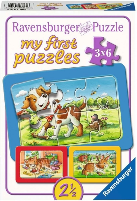 RAVENSBURGER Moje prve sestavljanke Živalski prijatelji 3x6 kosov