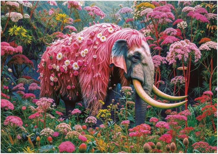 Puzzel Bloemenolifant 500 stukjes