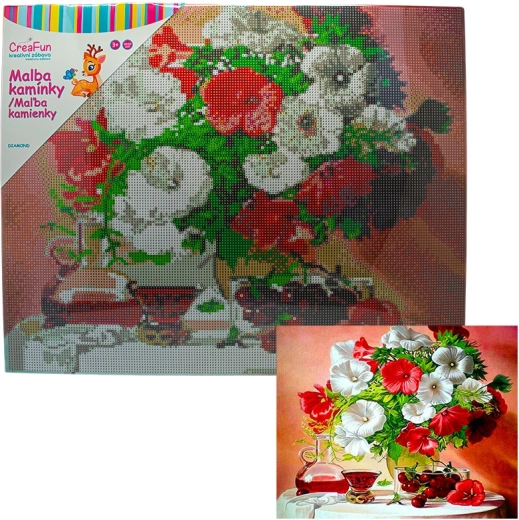 Pittura diamantata – bouquet in vaso 40 × 50 cm