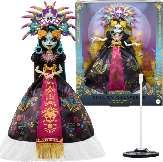 Monster High bambola da collezione Skelita Calaveras Dia de Muertos Skullector
