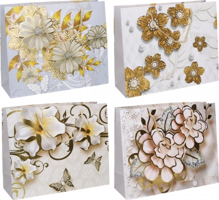 Gift paper bag L 38 × 32 × 12 cm – year-round motifs