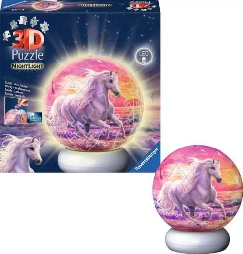 Ravensburger puzzle 3D luminoso sfera Cavallo – edizione notturna, 72 pezzi