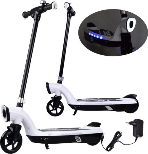 Monopattino elettrico con illuminazione LED per bambini – Bianco