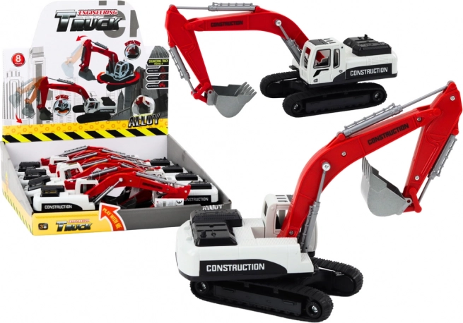 Kovová pásová rýpadlo červenobílá