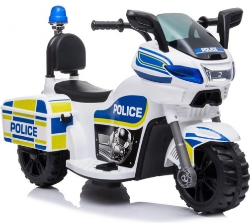 Kids' police electric battery motorcycle white