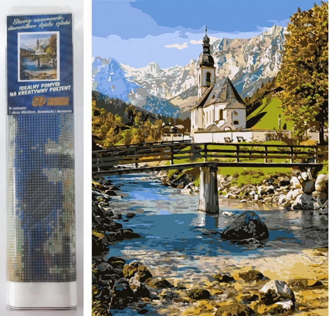 Diamond Painting – Church in Ramsau 30 × 40 cm
