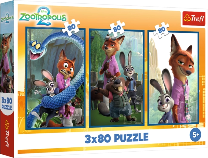 Puzzel 3×80 Disney Zootropolis Dierenonderzoek – Trefl