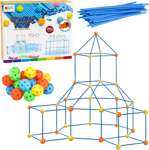 Kit de construction créatif en tubes pour structures spatiales, 340 pièces