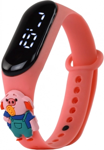 Orologio da polso Touch Maialino rosa con cinturino regolabile